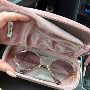 Miu Miu Gold and Pink Sunglasses Style: MU 52YS